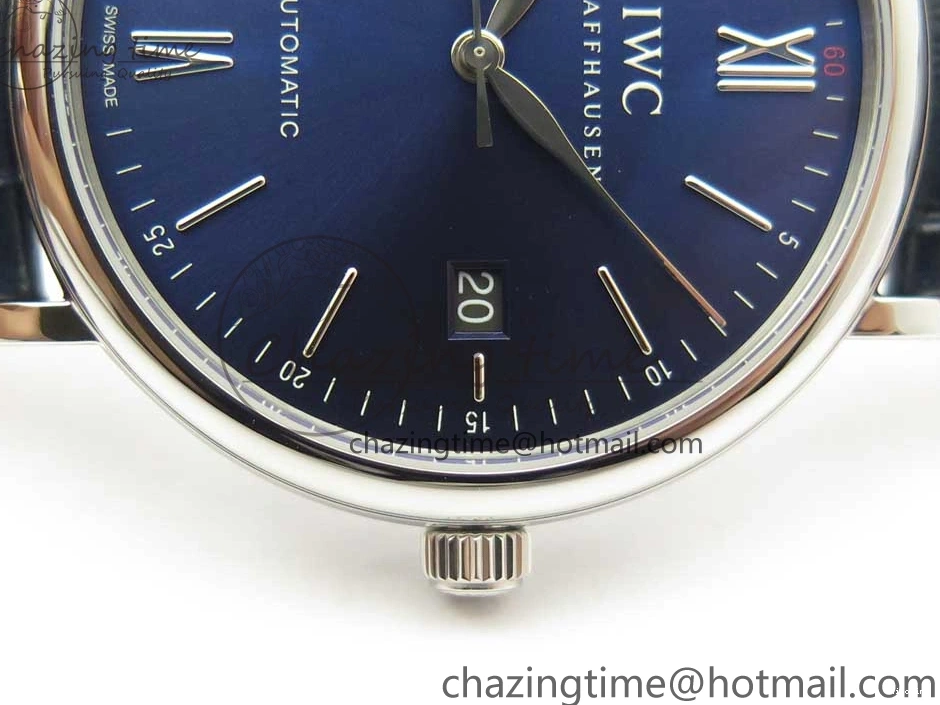 MIROTIME 0103 Portofino Automatic SS FKF 1:1 Best Edition Blue Dial on Blue Leather Strap A Cozy 7133